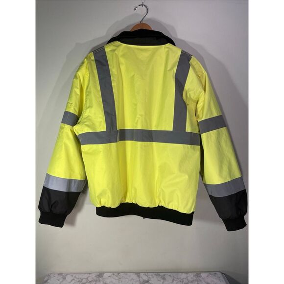 Hi-Vis Insulated Safety Bomber Reflective Jacket with Warm Liner ROAD WORK - Picture 10 of 11